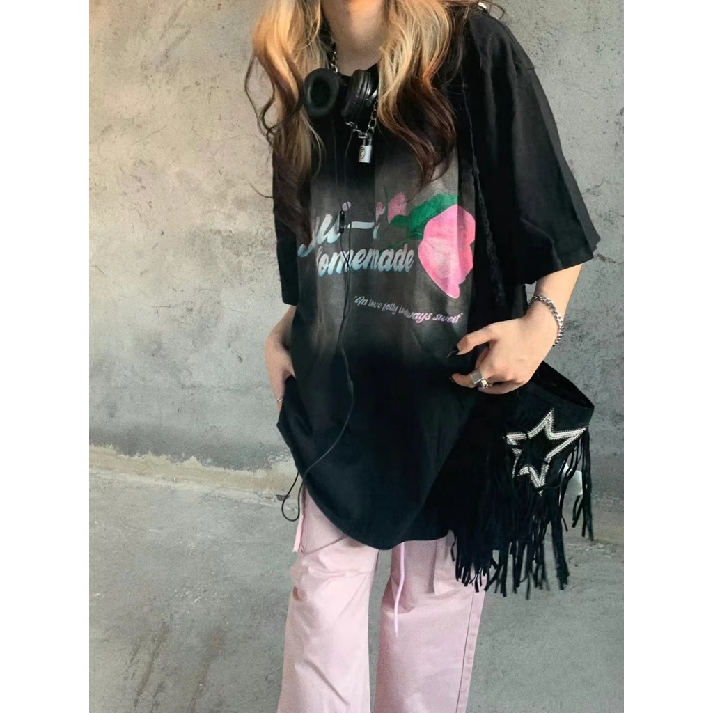 NRVP Áo Thun Cổ Tròn Oversize Thời Trang Hàn Quốc 2022 Cho Nữ