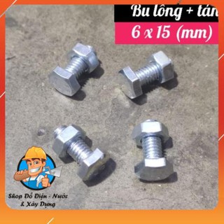 [Set] 1 bu lông + 1 tán  6mm x 15 mm