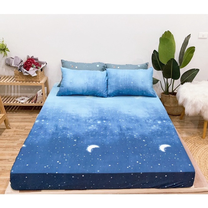 [ Thanh Lý ] Bộ ga kèm 2 vỏ gối vải cotton 3D giá rẻ KimBedding