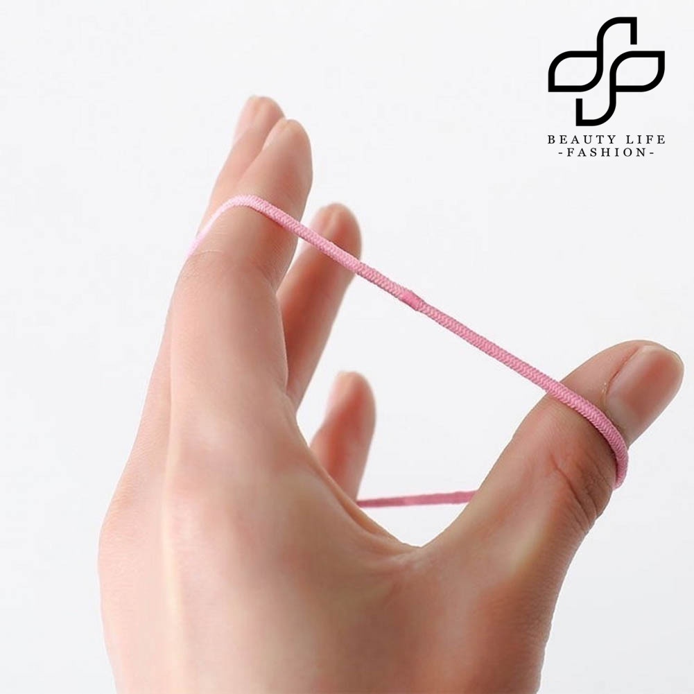 Dây buộc tóc đuôi ngựa co giãn màu trơn đơn giản