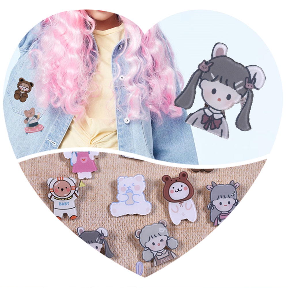 Ghim cài áo hình thỏ hoạt hình đáng yêu cho nam nữ