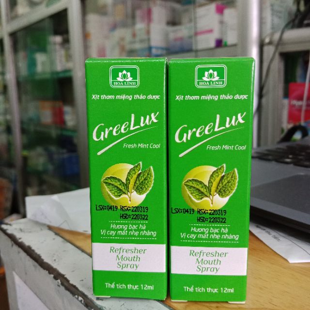 Xịt thơm miệng thảo dược Greelux fresh mint cool 12ml