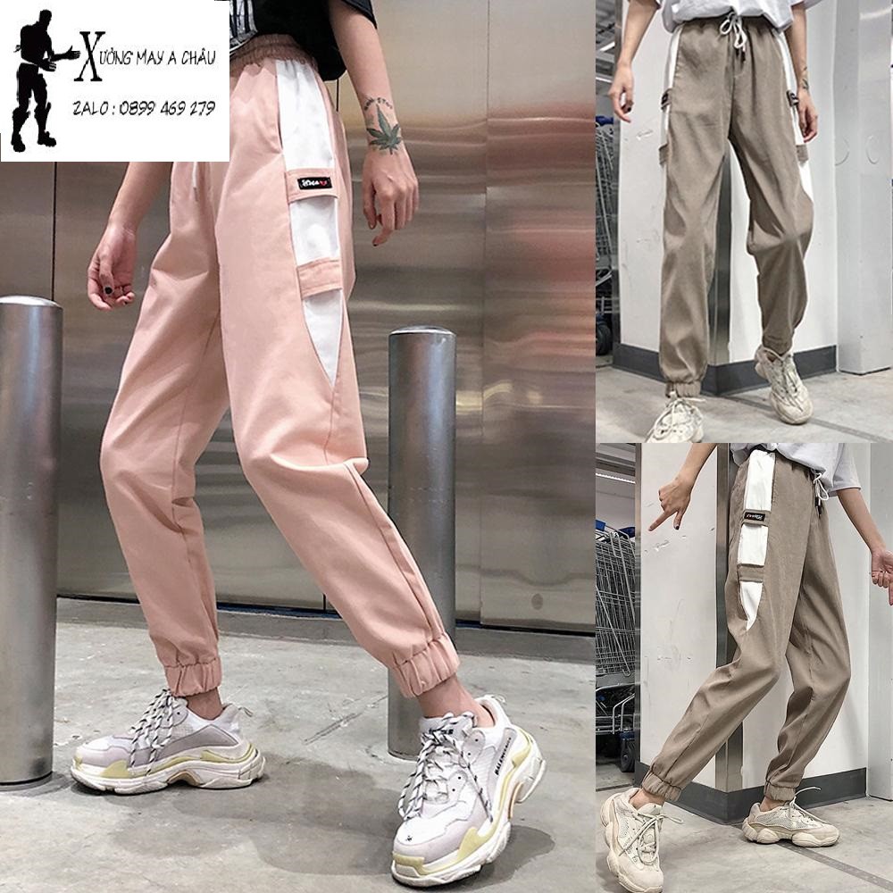 Quần jogger unisex phối viền chất liệu kaki siêu mềm CA009