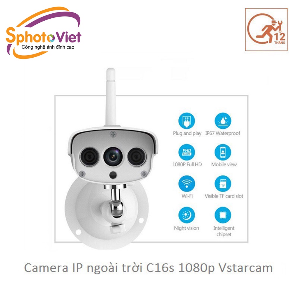 Camera Wifi IP Vstarcam C16s 1080p Ngoài trời