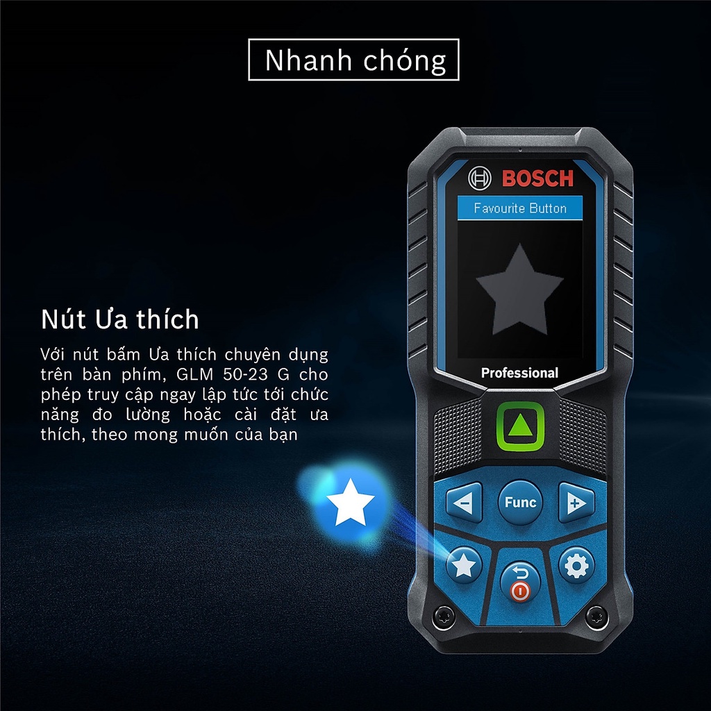 Máy đo khoảng cách Laser tia Xanh Bosch GLM 50-27 CG