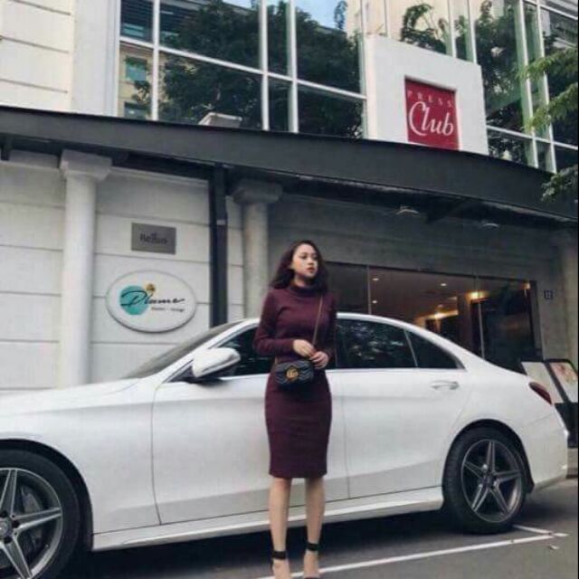 Váy len body thân dài