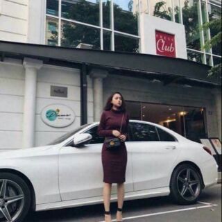 Váy len body thân dài