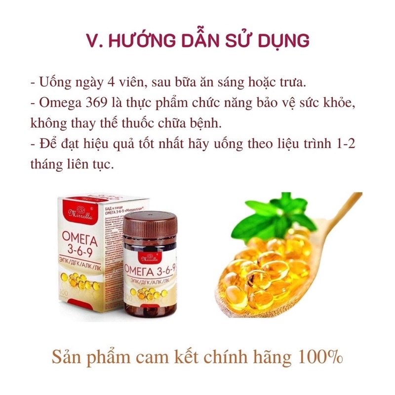 [Chính hãng] Viên uống Omega 3-6-9 Mirrolla của Nga hộp 100 viên