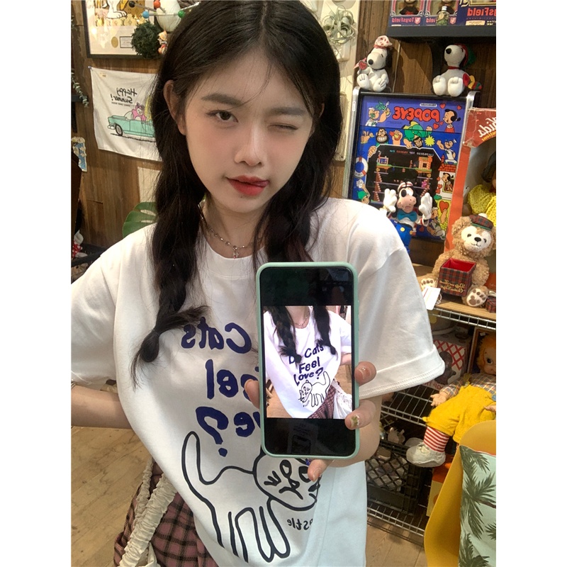 Áo Thun Nữ Ngắn Tay Cổ Tròn Thời Trang Hàn