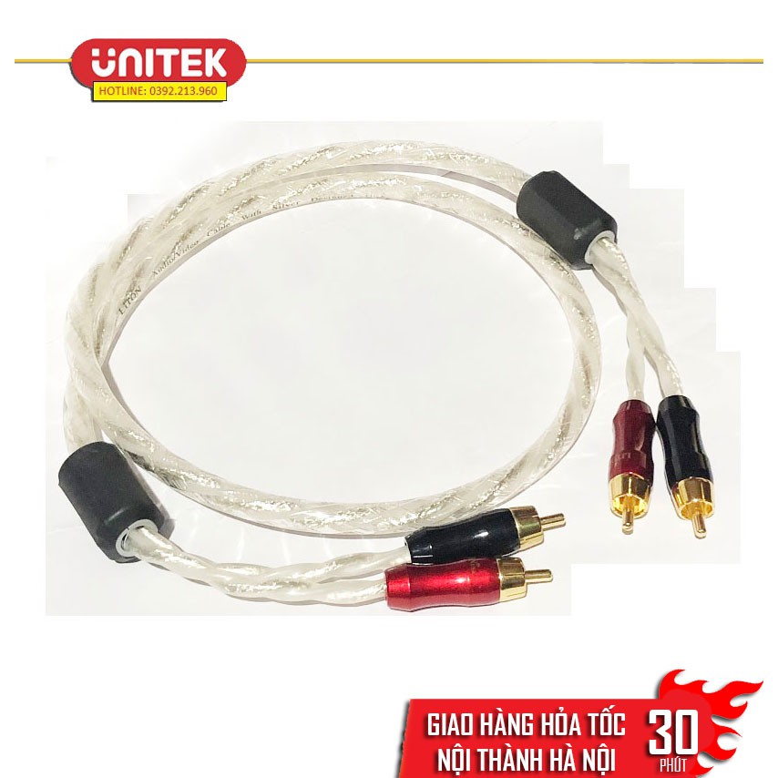 Dây Âm Thanh AV 2 Ra 2 Liton USA Chuẩn Chất Âm Lõi Đồng Pha Mạ Bạc Chống Nhiễu Cao Cấp