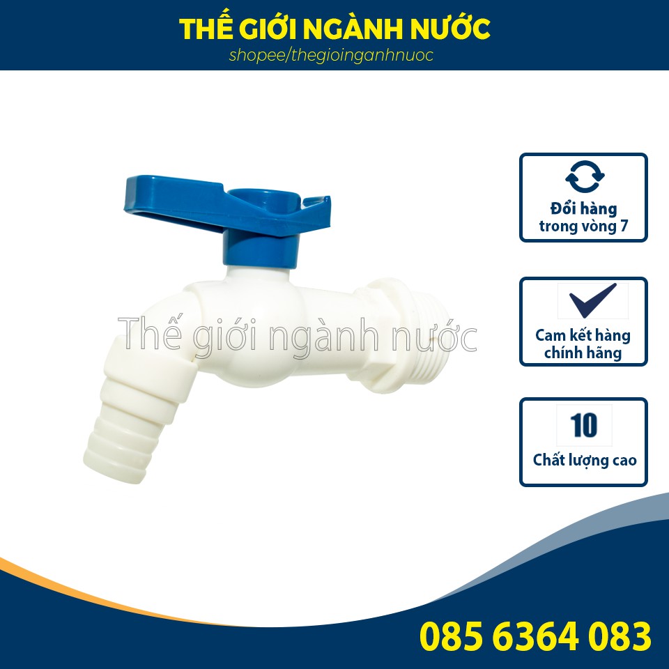 Vòi xả nước, Vòi nhựa tay gạt 1 chiều 90 độ - Bằng nhựa (Nhà tắm, sân vườn)