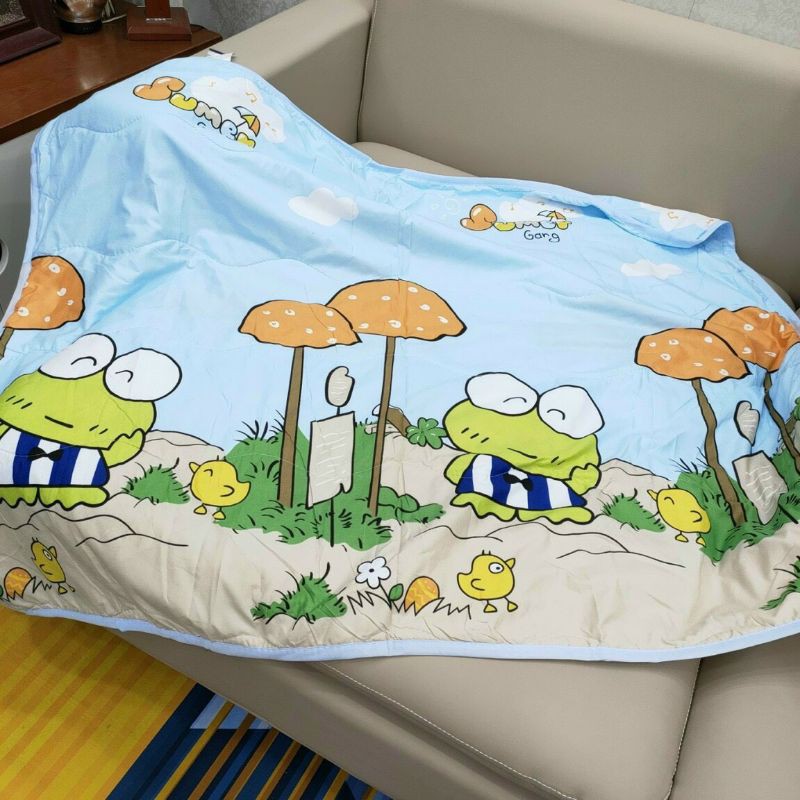 Chăn cho bé vải cotton đũi mềm mịn thoáng mát, mềm chăn hè thu cho bé đi học 1m1x1m5