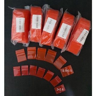 100 chiếc túi zip 2 mặt màu đỏ chọn size