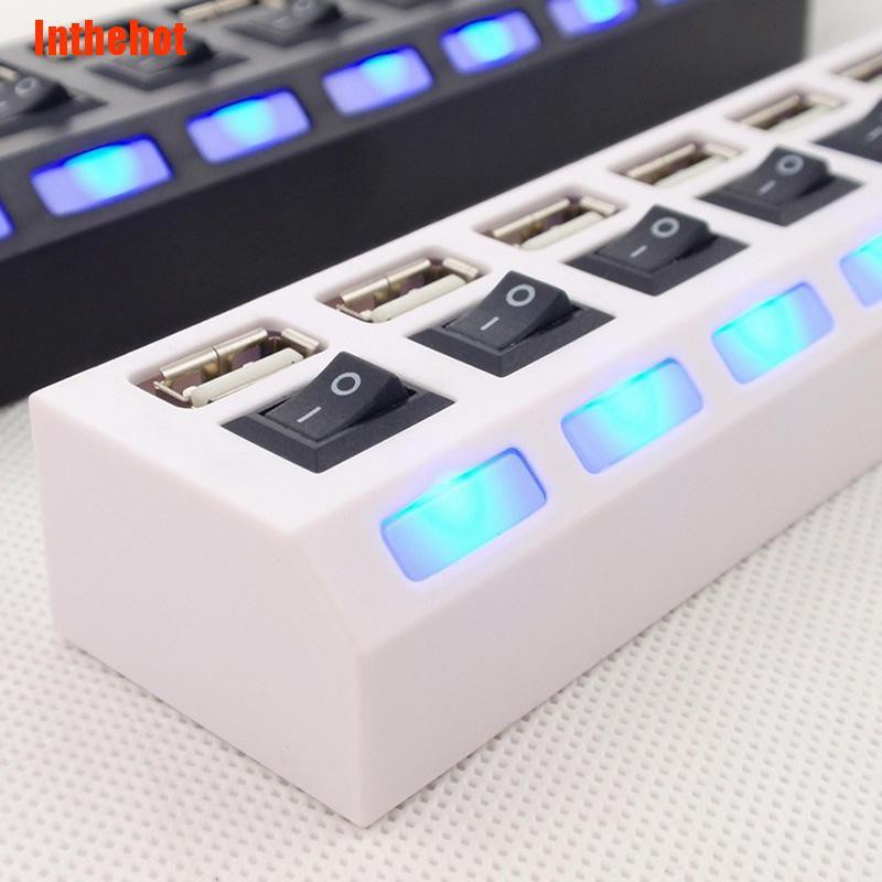 Bộ Chia 7 Cổng Usb 2.0 + Bộ Chuyển Đổi Nguồn Ac Cho Pc / Laptop /
