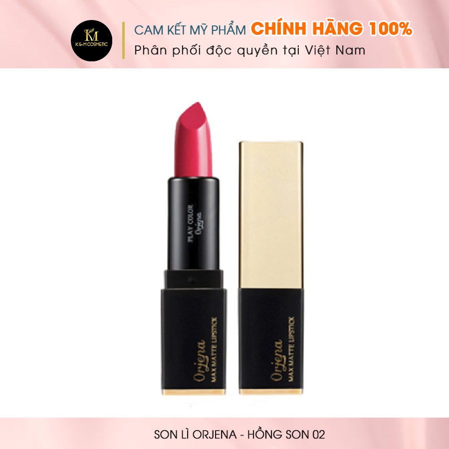 [MUA 1 TẶNG 1]  Son Lì ORJENA  Mềm Mịn Chống Thấm Nước Chống Khô Môi - HỒNG SON 02 3.5g - ORJ2