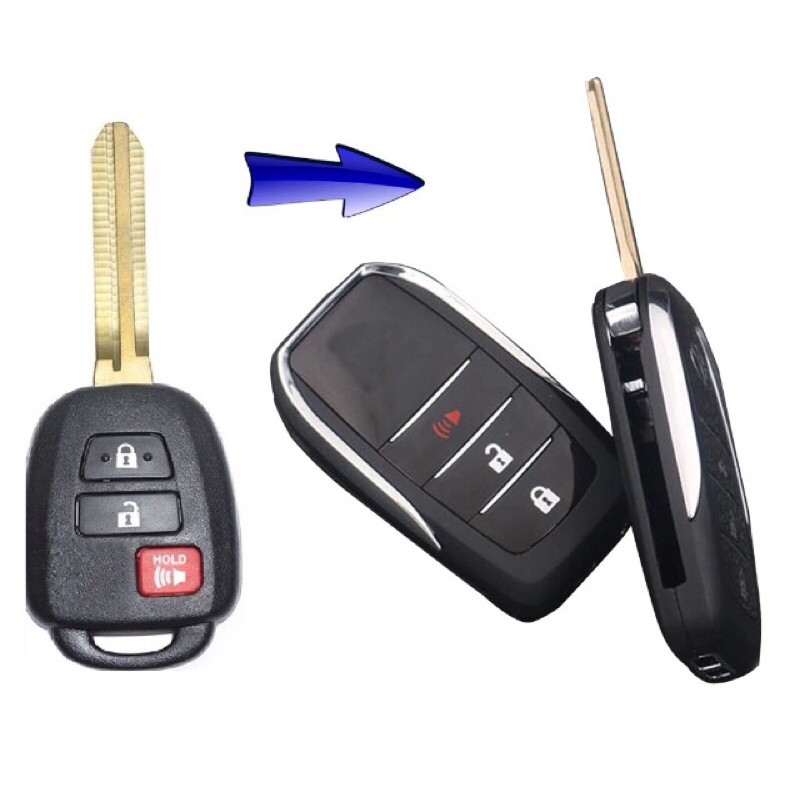 Vỏ chìa khoá độ gập TOYOTA ( 3 nút ) các dòng xe đời 2015 - 2020