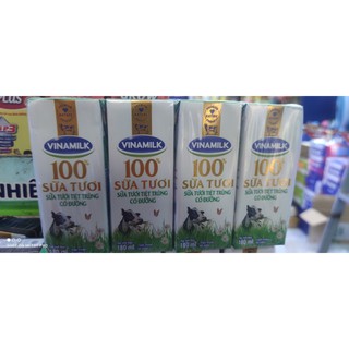 Sữa Tươi Tiệt Trùng Vinamilk 100% lốc 4 hộp 110ml/180ml