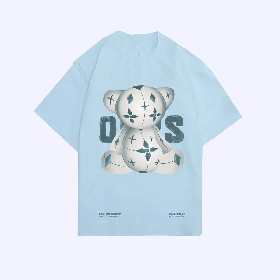Áo thun Lesavril de Vetements L'Ours de L'espace Sky Blue