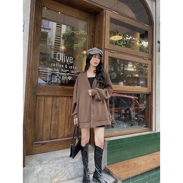 Áo Cardigan tăm cúc big