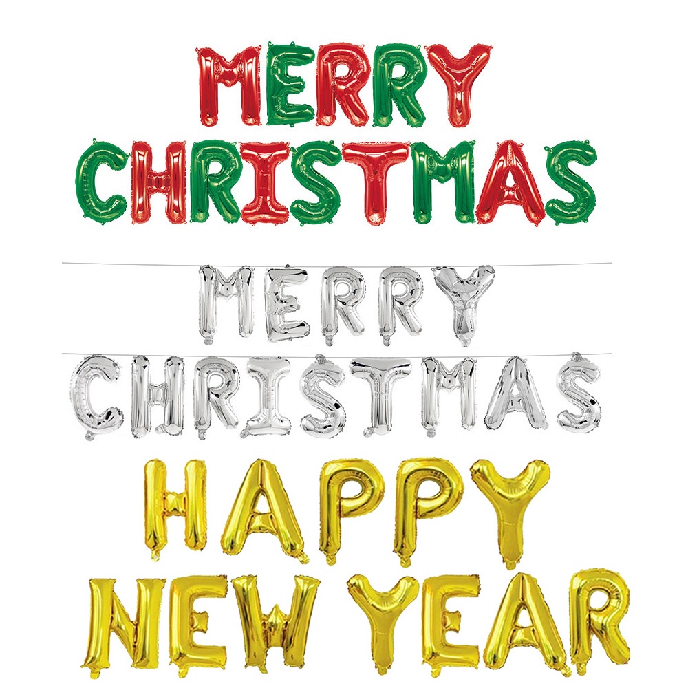 Bong bóng lá nhôm hình số trang trí nhà cửa dịp năm mới/giáng sinh