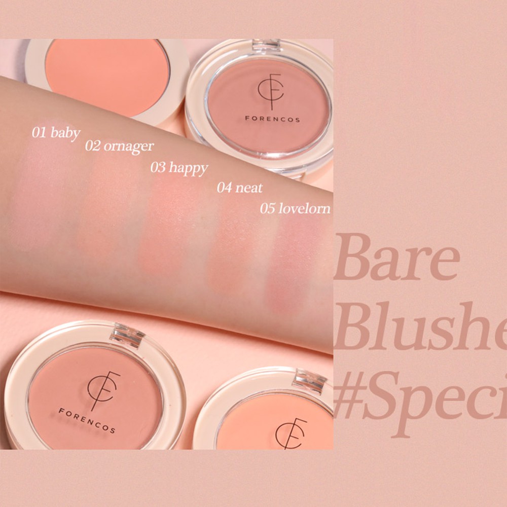 Phấn má hồng FORENCOS BARE BLUSHER 5g 05 màu tự nhiên