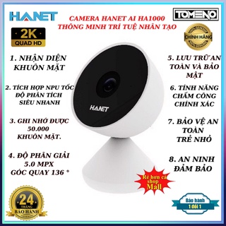 Camera HANET AI HA1000 thông minh trí tuệ nhân tạo 5.0 MPX FullHD 2k chính hãng việt nam - Chấm Công Khuôn Mặt báo động thumbnail
