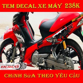 Tem Trùm Dán Xe Jupiter Cá Mập Đỏ Đẹp