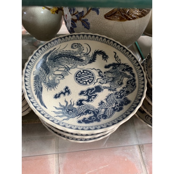 Đồ thờ cúng - mâm bồng men rạn - đia bày hoa quả cúng gốm sứ Bát Tràng