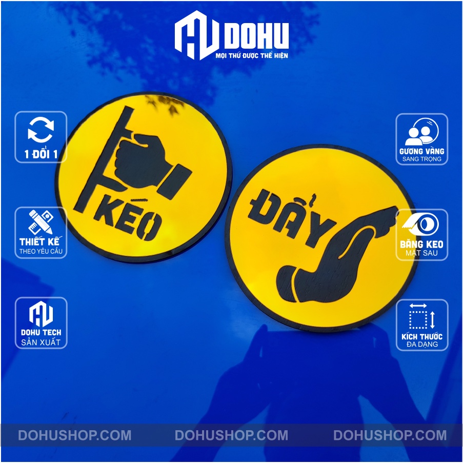 Bảng Gương Vàng Kéo Đẩy Cửa Sang Trọng, Hiện Đại, Đẳng Cấp (Có Sẵn Băng Keo Dán Phía Sau) - DH112