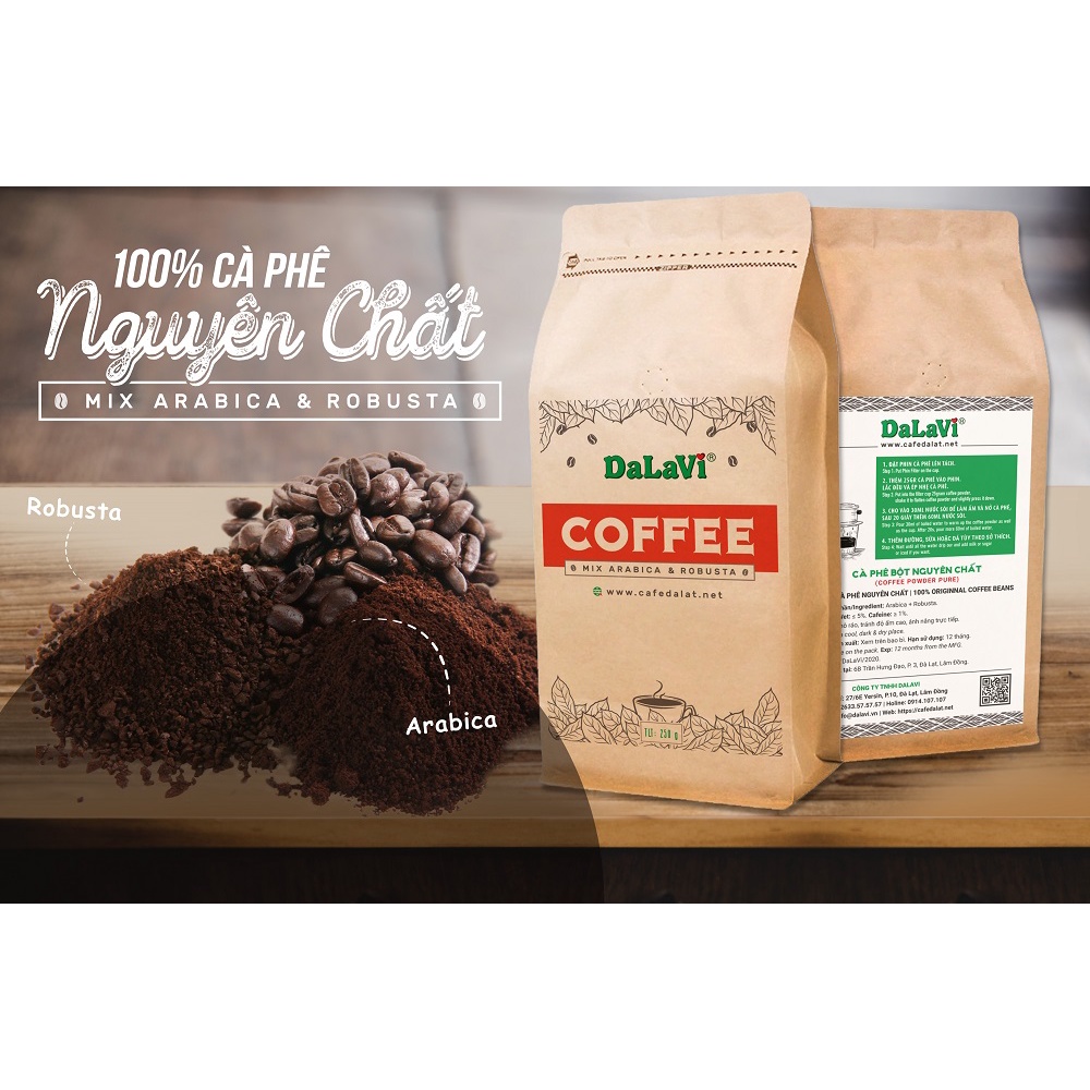 Cà Phê nguyên chất - Mix Arabica & Robusta -FREESHIP - Cà Phê DaLaVi