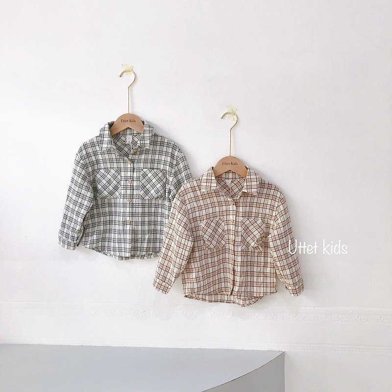 [Ảnh thật] QUẦN ÁO TRẺ EM HÀN QUỐC - SƠ MI CARO HQ 017