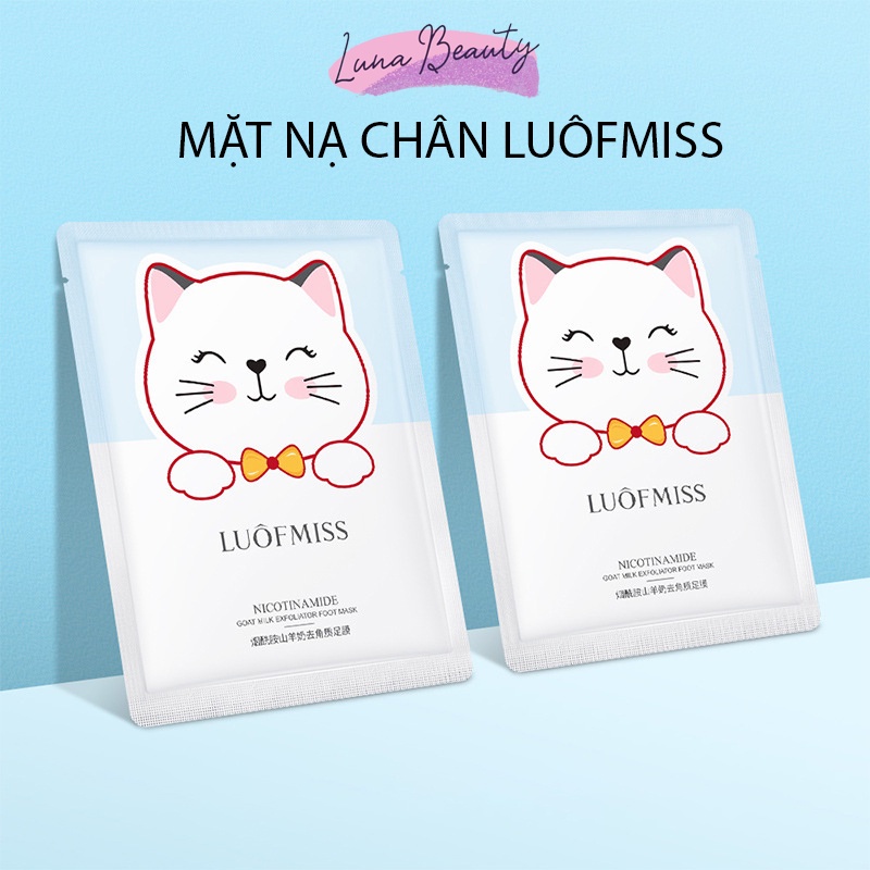 Mặt Nạ Chân, Mặt Nạ Ủ Chân Mèo Loufmiss Tinh Chất Sữa Dê Dưỡng Ẩm, Tẩy Tế Bào Chết, Làm Trắng Da, Foot Mask