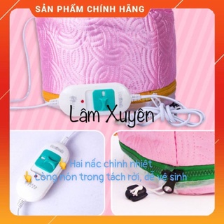 Mũ ủ tóc hấp dầu🔥FREE SHIP🔥bằng điện màu hồng, hai nấc chỉnh nhiệt độ, nón dày có bao trùmbên trong,tháo rời khi vệ sinh