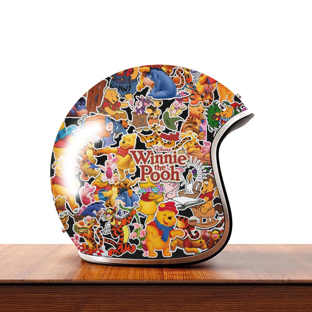 Sticker Winnie The Pooh Dán Mũ Bảo Hiểm Chống Nước  - Nhãn Dán Decal Cắt Sẵn Từng Hình Dễ Dàng Sử Dụng