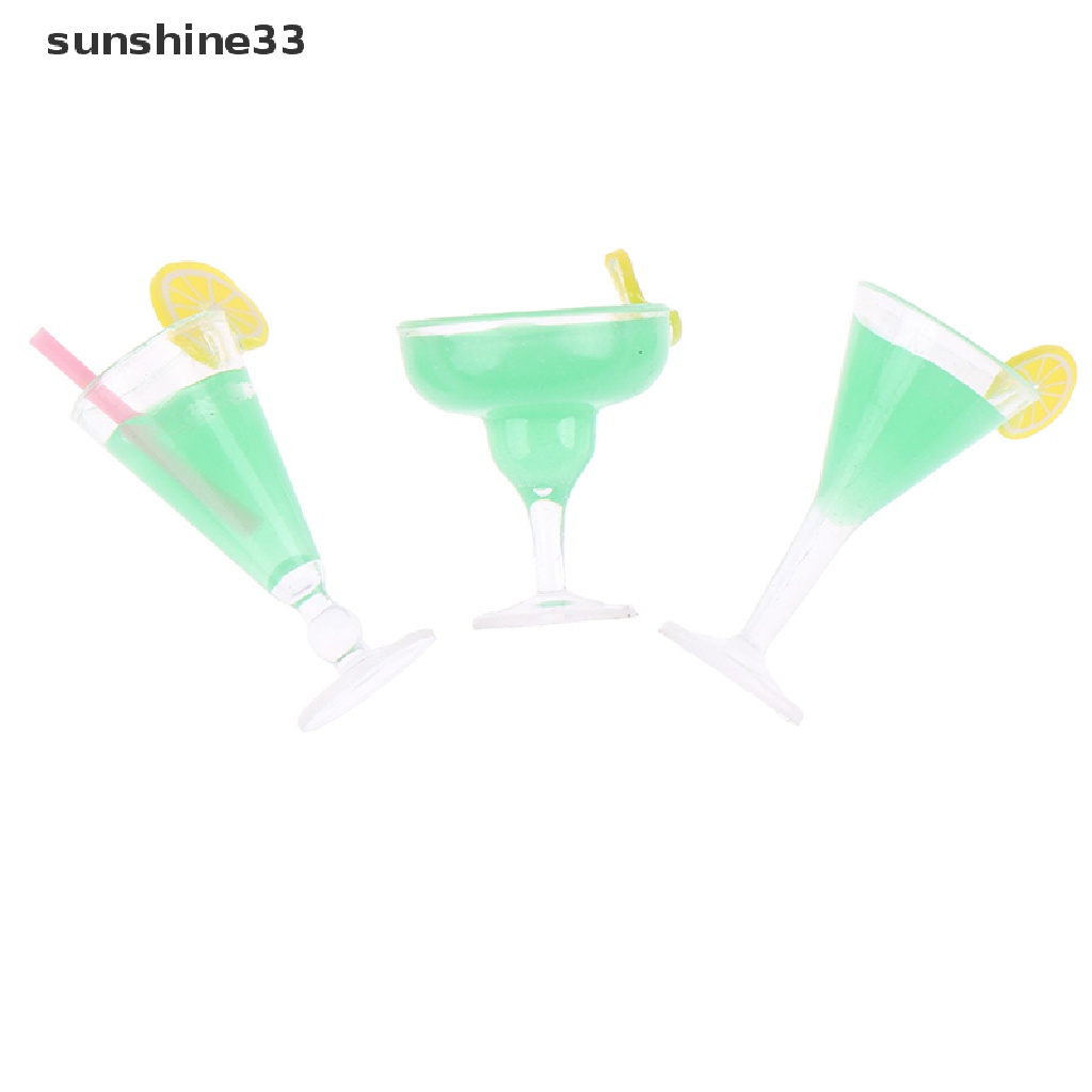 Ly Cocktail Bằng Nhựa Resin Tỷ Lệ 1 / 12 Trang Trí Nhà Búp Bê