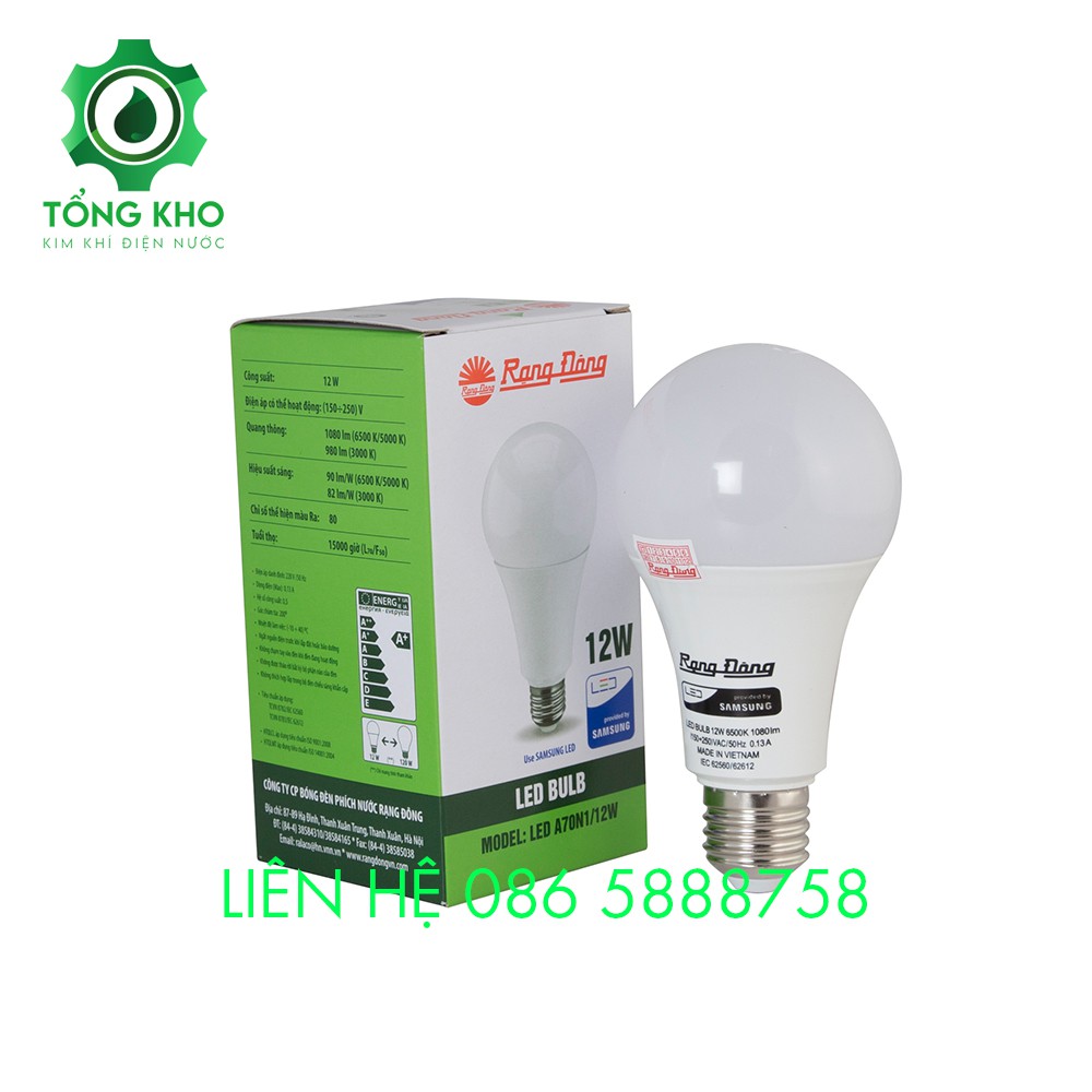 Đèn Led Buld tròn Rạng Đông 3W, 5W, 7W, 9W, 12W - Tổng kho kim khí điện nước