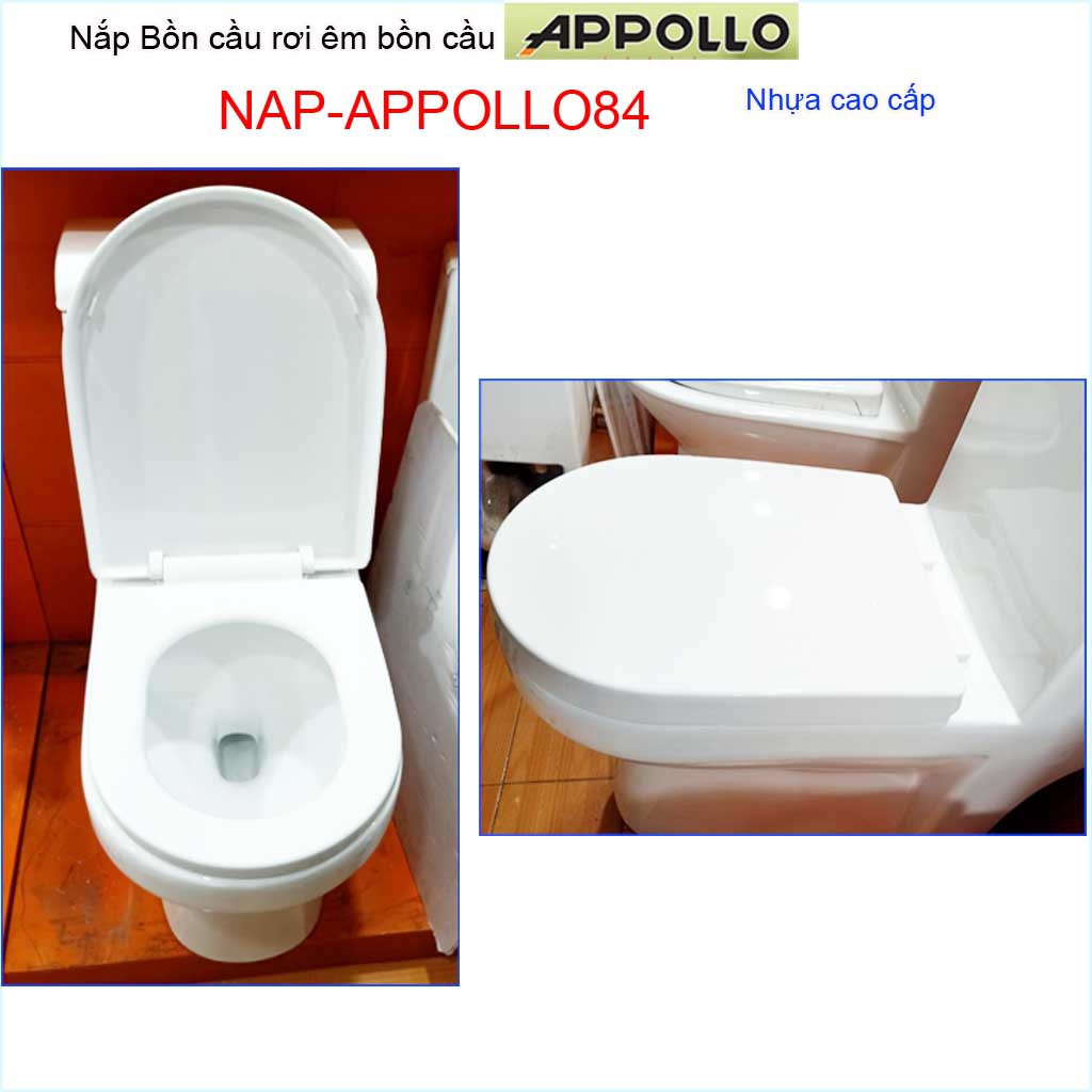 Nắp đậy cho bồn cầu 1 khối Appollo NAP-Appollo84, nắp hơi bồn cầu khối nhựa cao cấp Thailand