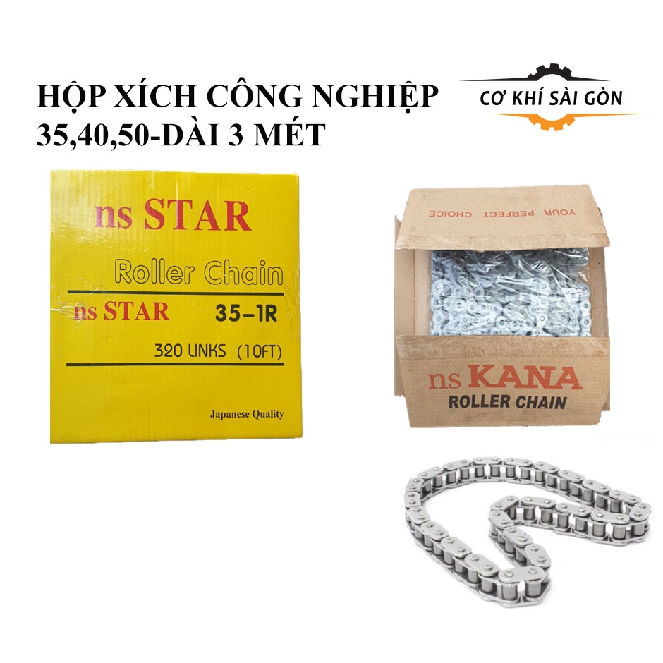 Xích công nghiệp 35,40,50 -hộp xích dài 3 mét thương hiệu Nhật Bản