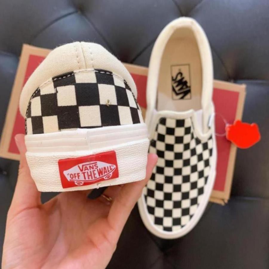 Giày thể thao Vans Old Skool đen caro, giày sneaker Vans đen caro, giày lười Slipon caro nam nữ đầy đủ bill box | BigBuy360 - bigbuy360.vn
