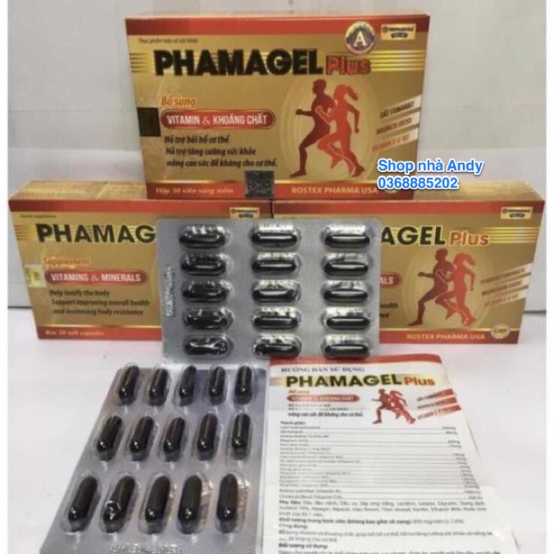 Vitamin tổng hợp PHAMAGEL PLUS bồi bổ cơ thể, tăng cường sức đề kháng - Hộp 30 viên