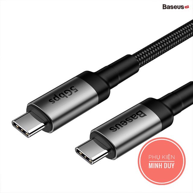 Cáp sạc Baseus siêu nhanh Type-C to Type-C Cafule KLF Series PD3.1 Gen2 (QC/PD, 60W, 20V/ 5A, 5Gbps)