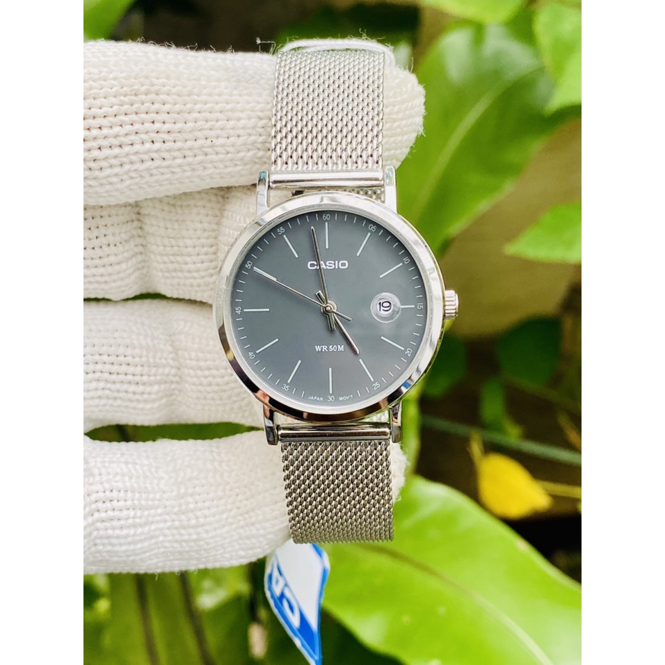 Đồng hồ nữ casio dây lưới , full box chính hãng LTP-E175M-1
