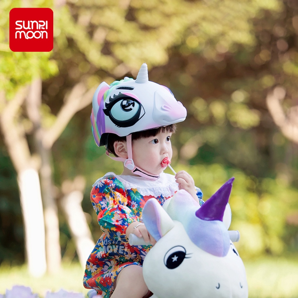Mũ bảo hiểm hình thú Sunrimoon cho bé 2-8 tuổi siêu nhẹ 220g, có tăng giảm vòng đầu tiêu chuẩn CPSC Hoa Kỳ