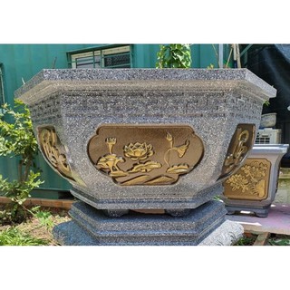 khuôn chậu lục giác 65 cao 35 mẫu phúc lộc thọ không kèm đế