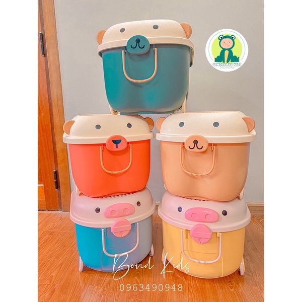 Thùng đựng đồ chơi siêu to  hình gấu nhiều màu dễ thương cho bé - Bond Kids
