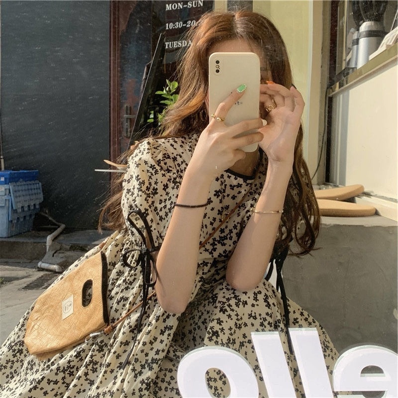 Đầm Dài Dáng Rộng In Hoa Phong Cách Pháp Thời Trang Mùa Hè Cho Nữ