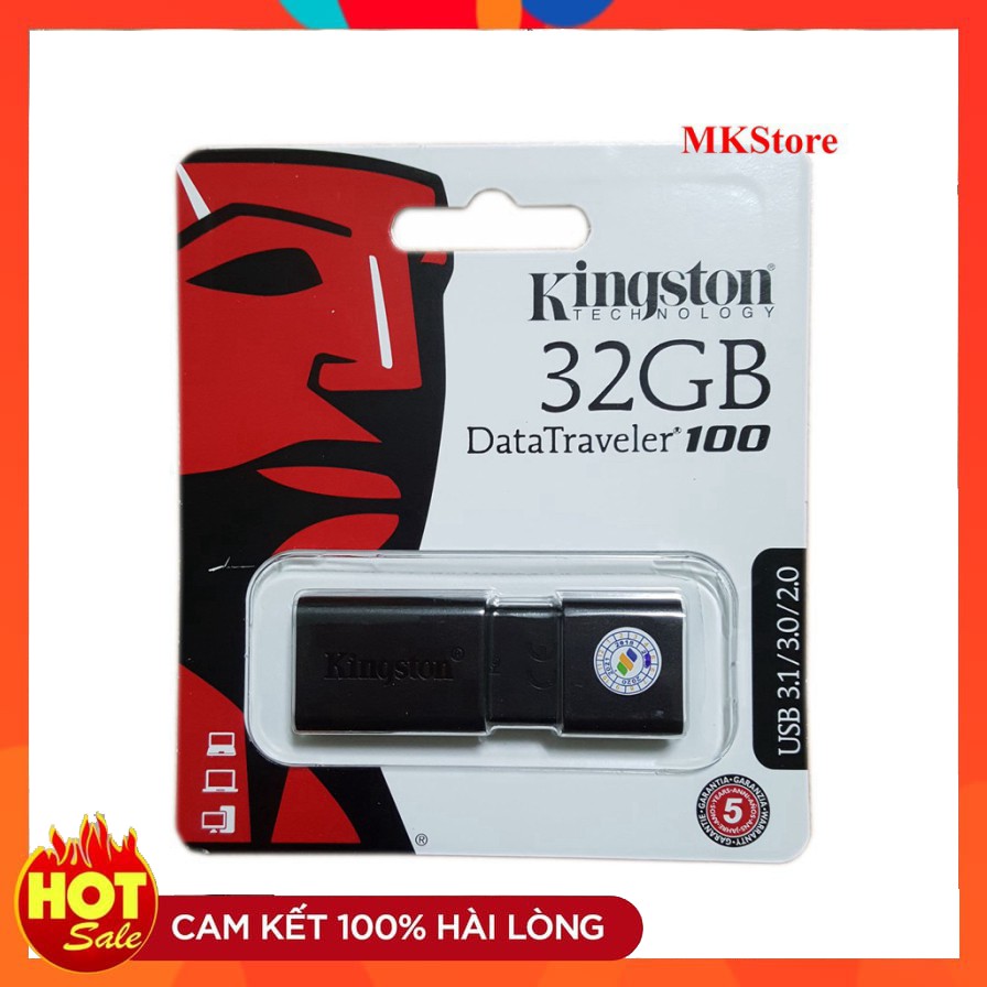 USB Kingston 32GB 3.0 DT100G3 Chính hãng phân phối | WebRaoVat - webraovat.net.vn