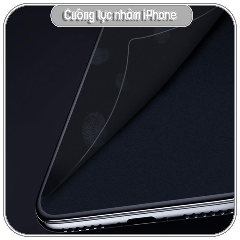 Cường lực GOR nhám cho iPhone hạn chế vân tay Full viền Đen