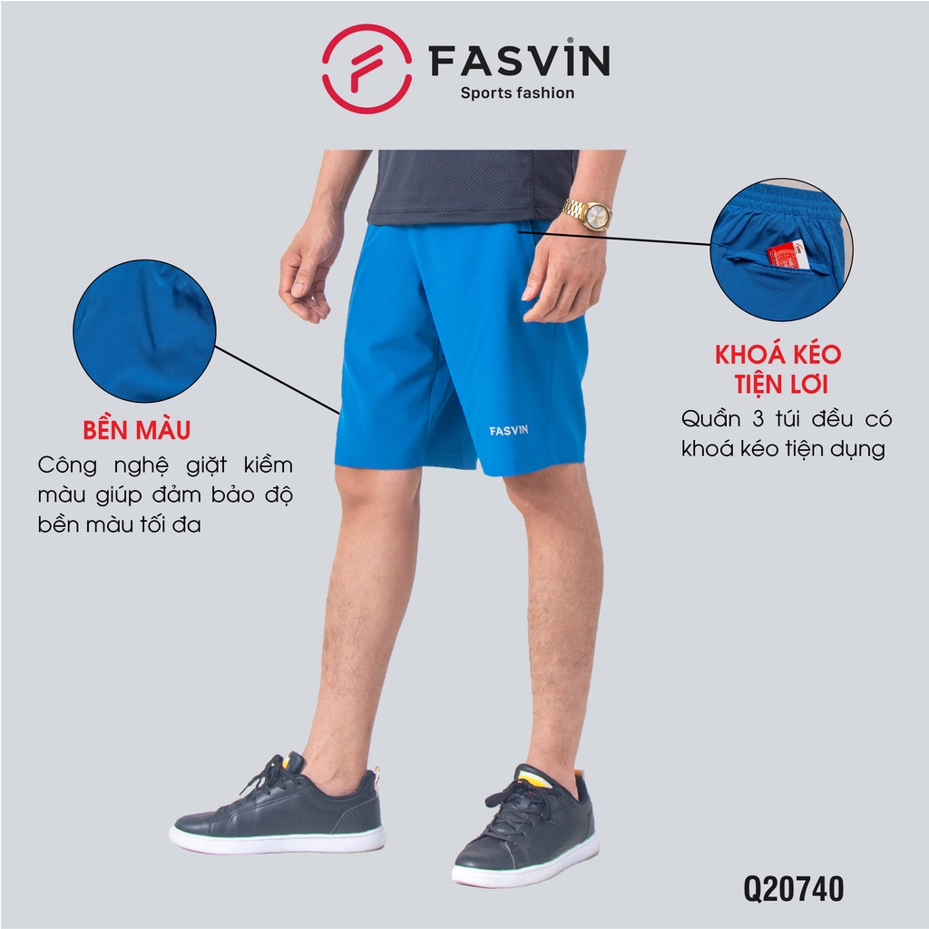 Quần đùi thể thao nam Fasvin Q20264.HN vải gió chun mềm mại co giãn