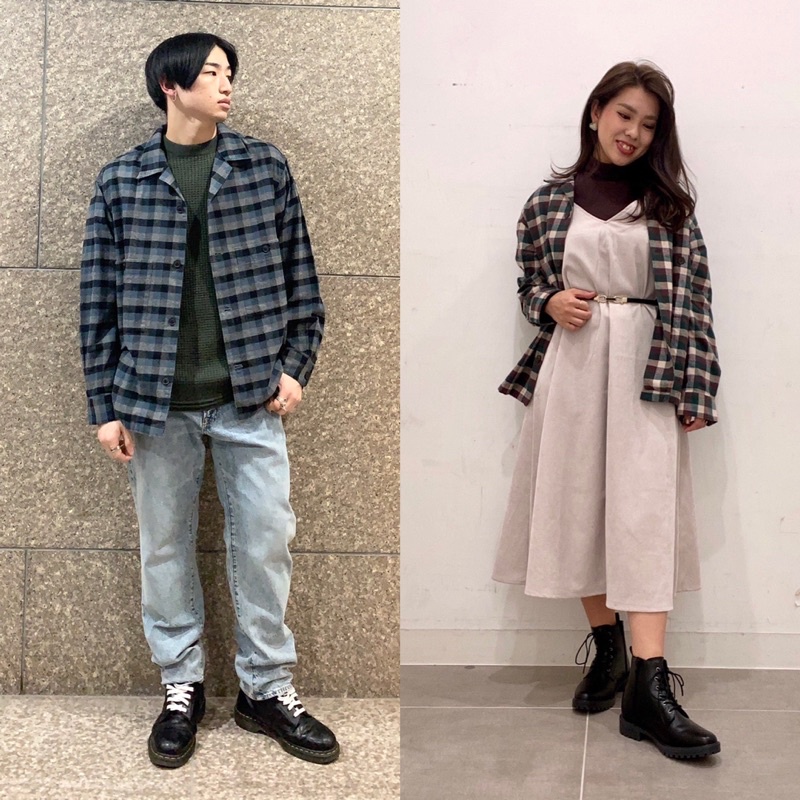 Áo sơ mi nam dài tay cổ bẻ kẻ caro dòng flannel thời trang của GU - Nhật